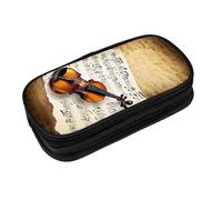 EZDLOWVBA Butterfly and Cello Print Pencil Cases Boys Girls Lovely Pencilcase with Zip Organizer for Students Pencil Case for Daughter Son Desk Pencil Pouch