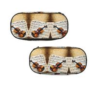 EZDLOWVBA Butterfly and Cello Print Pencil Cases Boys Girls Lovely Pencilcase with Zip Organizer for Students Pencil Case for Daughter Son Desk Pencil Pouch