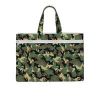 EZDLOWVBA Camo Print Canvas Tote File Bag Suitable For Studying, Traveling, Traveling, Commuting, Etc.