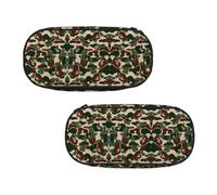EZDLOWVBA Camouflage Green Print Pencil Cases Boys Girls Lovely Pencilcase with Zip Organizer for Students Pencil Case for Daughter Son Desk Pencil Pouch