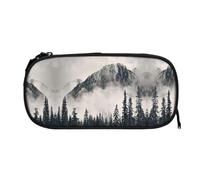 EZDLOWVBA Canadian Smokey Mountain Cliff Print Pencil Cases Boys Girls Lovely Pencilcase with Zip Organizer for Students Pencil Case for Daughter Son Desk Pencil Pouch