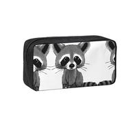 EZDLOWVBA Cartoon Cute Raccoon Print Portable Student Kids Pencil Case Pen Bag Durable Stationery Pouch,Capacity Bag Pouch Holder