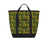 EZDLOWVBA Cartoon Giraffe Print Large Capacity Insulated Cooler Bag,Travel Reusable Grocery Bag