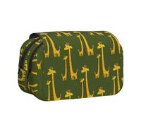 EZDLOWVBA Cartoon Giraffe Print Pencil Case Large Capacity Pen Pouch Pencil Bag with 2 Compartments Pen Holder Organizer Stationery Bag