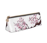 EZDLOWVBA Cherry Blossoms Tree Print Cute Pencil Case for Girls Boys,Leather Stationery Organizer Box School Office Supplies Case