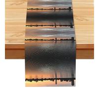 EZDLOWVBA City Sunset Print Table Runner 13 X 72 Inch Table Cover Kitchen Dining Table Decor For Home Party Restaurant Table