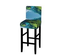 EZDLOWVBA Clear Waters Print Bar Stool Covers With Back, Stretch Stools Slipcovers Removable Low Back Swivel Chair Covers(1pcs)