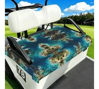EZDLOWVBA Coastline Print Golf Cart Seat Covers Club Car Seat Blanket Protector Golf Cart Accessory Decoration Fits Most Club Cars Golf Carts