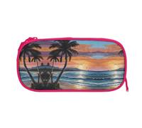 EZDLOWVBA Coconut Beach Sunset Hammock Print Pencil Cases Boys Girls Lovely Pencilcase with Zip Organizer for Students Pencil Case for Daughter Son Desk Pencil Pouch