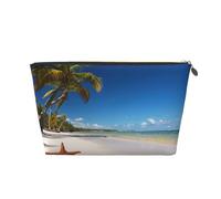 EZDLOWVBA Coconut Palm Beach Print Makeup Bag Cosmetic Bag for Purse Travel Make Up Organizer for Handbag,Waterproof Beauty Pouch for Women and Girls
