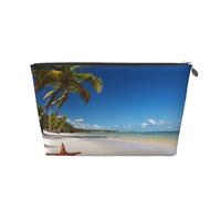 EZDLOWVBA Coconut Palm Beach Print Makeup Bag Cosmetic Bag for Purse Travel Make Up Organizer for Handbag,Waterproof Beauty Pouch for Women and Girls