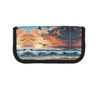 EZDLOWVBA Coconut Palm Tree Sandy Beach Print Pencil Case for Student Teens Adults Pencil Bag Case Kids Pencil Box Storage Bags Girls Pen Pouch Big Capacity