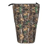 EZDLOWVBA Cold Tree Camouflage Print Stationery Bag for Boys & Girls, Stand Pencil Holder, Zip Pencil Case, Telescopic Case, Students & Office Middle School