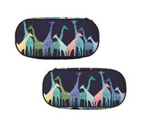 EZDLOWVBA Colorful Giraffe Fans Lovers Print Pencil Cases Boys Girls Lovely Pencilcase with Zip Organizer for Students Pencil Case for Daughter Son Desk Pencil Pouch