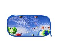 EZDLOWVBA Colorful Hot Air Balloon Print Pencil Cases Boys Girls Lovely Pencilcase with Zip Organizer for Students Pencil Case for Daughter Son Desk Pencil Pouch