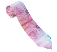 EZDLOWVBA Colorful Marble Pastel Pink Blue Purple Print Men'S Necktie Fashionable Necktie Necktie Business,Adjustable Neck Tie For Wedding Party Meeting Outfit