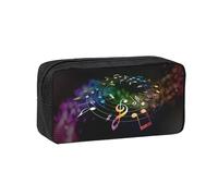 EZDLOWVBA Colorful Music Notes Print Portable Student Kids Pencil Case Pen Bag Durable Stationery Pouch,Capacity Bag Pouch Holder