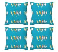 EZDLOWVBA Colorful Parrots On Tree Print 4-Pack Soft Cushion Pillow Cover Pillowcase Decorative Square Throw Pillow Covers Set For Couch Sofa Patio Chair Bedroom Home