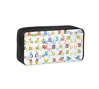 EZDLOWVBA Colourful Animal Alphabet Print Pencil Case for Boys Girls Secondary School Pen Holder for Kids Girls Pen Pouch Pencil Bag Office College Stationery
