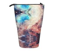 EZDLOWVBA Complex Color Print Stationery Bag for Boys & Girls, Stand Pencil Holder, Zip Pencil Case, Telescopic Case, Students & Office Middle School