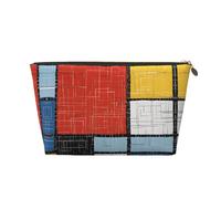 EZDLOWVBA Composition in Red Yellow Blue and Black Print Makeup Bag Cosmetic Bag for Purse Travel Make Up Organizer for Handbag,Waterproof Beauty Pouch for Women and Girls