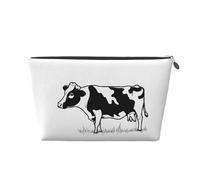 EZDLOWVBA Cow in Black and White Print Makeup Bag Cosmetic Bag for Purse Travel Make Up Organizer for Handbag,Waterproof Beauty Pouch for Women and Girls