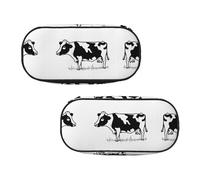 EZDLOWVBA Cow in Black and White Print Pencil Cases Boys Girls Lovely Pencilcase with Zip Organizer for Students Pencil Case for Daughter Son Desk Pencil Pouch