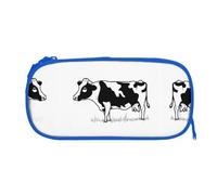 EZDLOWVBA Cow in Black and White Print Pencil Cases Boys Girls Lovely Pencilcase with Zip Organizer for Students Pencil Case for Daughter Son Desk Pencil Pouch