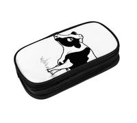 EZDLOWVBA Cow in Black and White Print Pencil Cases Boys Girls Lovely Pencilcase with Zip Organizer for Students Pencil Case for Daughter Son Desk Pencil Pouch