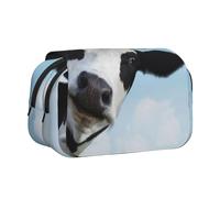EZDLOWVBA Cow Patterns Print Pencil Case Large Capacity Pen Pouch Pencil Bag with 2 Compartments Pen Holder Organizer Stationery Bag