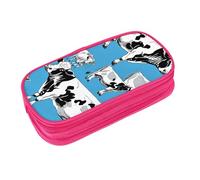EZDLOWVBA Cow Print Pencil Cases Boys Girls Lovely Pencilcase with Zip Organizer for Students Pencil Case for Daughter Son Desk Pencil Pouch