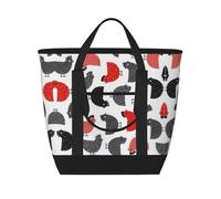 EZDLOWVBA Creative Cartoon Chicken Print Large Capacity Insulated Cooler Bag,Travel Reusable Grocery Bag