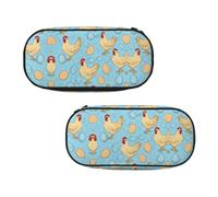 EZDLOWVBA Creative Cartoon Chicken Print Pencil Cases Boys Girls Lovely Pencilcase with Zip Organizer for Students Pencil Case for Daughter Son Desk Pencil Pouch