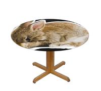 EZDLOWVBA cry rabbit print Round Tablecloth with Elastic Fits Tables Outdoor Tablecloth,Stain Resistant Table Cover for Kitchen Dining Parties