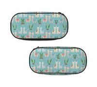 EZDLOWVBA Cute Alpaca Pink Heart Print Pencil Cases Boys Girls Lovely Pencilcase with Zip Organizer for Students Pencil Case for Daughter Son Desk Pencil Pouch