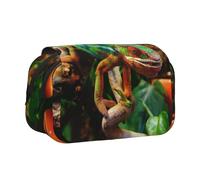 EZDLOWVBA Cute Chameleon Print Pencil Case Large Capacity Pen Pouch Pencil Bag with 2 Compartments Pen Holder Organizer Stationery Bag