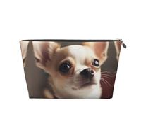 EZDLOWVBA Cute Chihuahua Print Makeup Bag Cosmetic Bag for Purse Travel Make Up Organizer for Handbag,Waterproof Beauty Pouch for Women and Girls