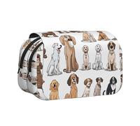EZDLOWVBA Cute Chihuahua Pug Pattern Print Pencil Case Large Capacity Pen Pouch Pencil Bag with 2 Compartments Pen Holder Organizer Stationery Bag