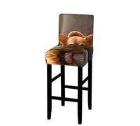 EZDLOWVBA Cute Depressed Chihuahua Print Bar Stool Covers With Back, Stretch Stools Slipcovers Removable Low Back Swivel Chair Covers(1pcs)