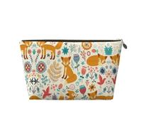 EZDLOWVBA Cute Floral Animal Pattern Print Makeup Bag Cosmetic Bag for Purse Travel Make Up Organizer for Handbag,Waterproof Beauty Pouch for Women and Girls