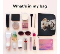 EZDLOWVBA Cute Labrador Dog Print Cute Labrador Dog Print Fake Hemp Makeup Bag â€“ Travel, and Daily Storage Essential â€“ Reusable Cosmetic Bag, Zipper Pouch, Make-Up Tool