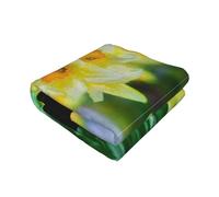 EZDLOWVBA Daffodil Flower Print Fleece Throw Blanket For Couch Sofa Bed, Cozy Fuzzy Soft Lightweight Warm Blankets For All Seasons