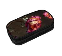 EZDLOWVBA Decaying Rose Print Pencil Cases Boys Girls Lovely Pencilcase with Zip Organizer for Students Pencil Case for Daughter Son Desk Pencil Pouch