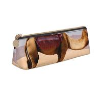 EZDLOWVBA Desert Sand Camel Print Cute Pencil Case for Girls Boys,Leather Stationery Organizer Box School Office Supplies Case
