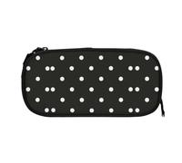 EZDLOWVBA Dot Black & White Print Pencil Cases Boys Girls Lovely Pencilcase with Zip Organizer for Students Pencil Case for Daughter Son Desk Pencil Pouch