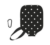 EZDLOWVBA Dot Black & White Print Pickleball Paddle Cover, Neoprene Racket Sleeve with Zipper, 11.6'' * 8.7'' Soft & Durable Pickleball Paddle Protection Cover
