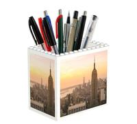 EZDLOWVBA Empire State Building Print Personalised Building Blocks Pencil Holder For Office School And Home Creative Craft Decorations Desk Decor Mini Building Block Toy(1pcs)