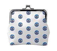 EZDLOWVBA Evil Eyes Print Double Clasp Metal Frame Leather Kiss Lock Change Pouch Wallet for Women with Keys, Small Purses