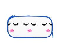 EZDLOWVBA Eyelash Lips Print Pencil Cases Boys Girls Lovely Pencilcase with Zip Organizer for Students Pencil Case for Daughter Son Desk Pencil Pouch