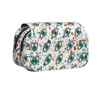 EZDLOWVBA Eyes Print Pencil Case Large Capacity Pen Pouch Pencil Bag with 2 Compartments Pen Holder Organizer Stationery Bag